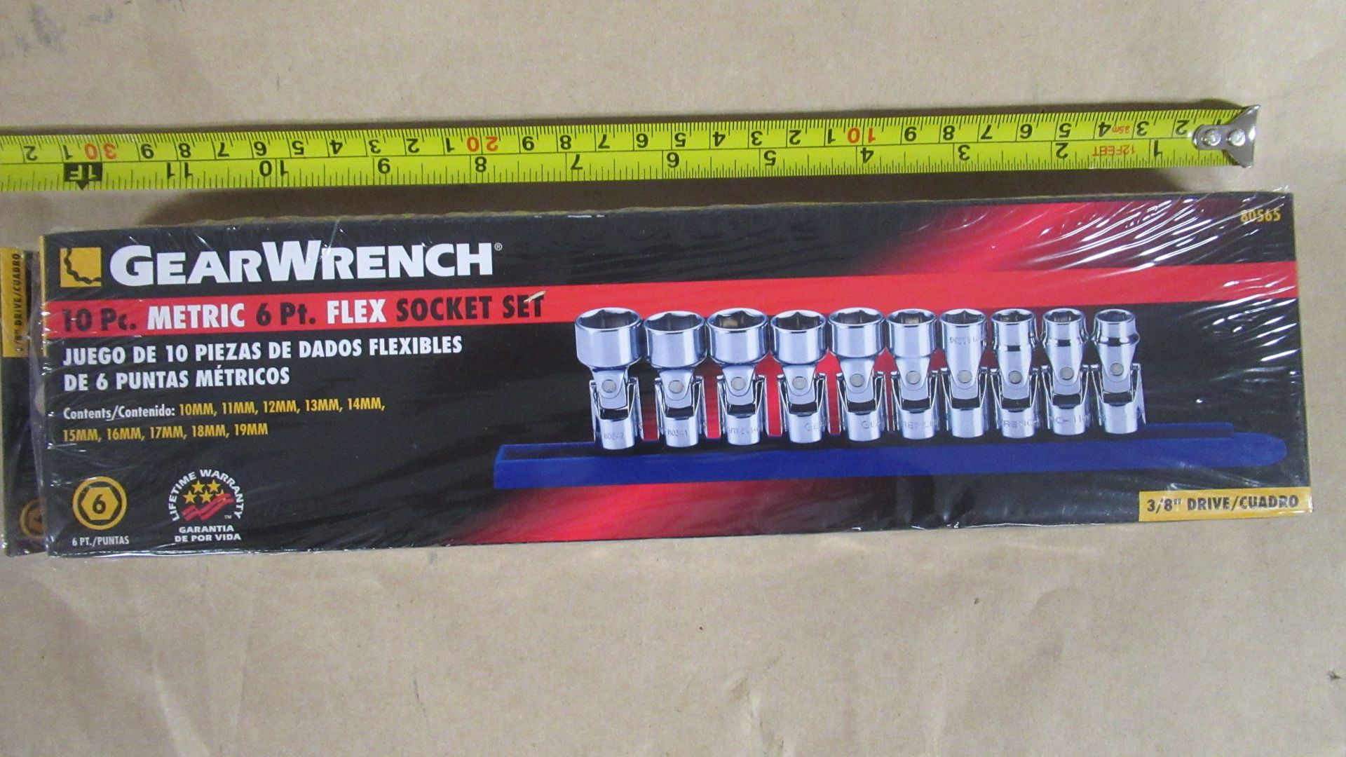 10 PC METRIC 6PT FLEX SOCKET SET 10-19mm GW 80565