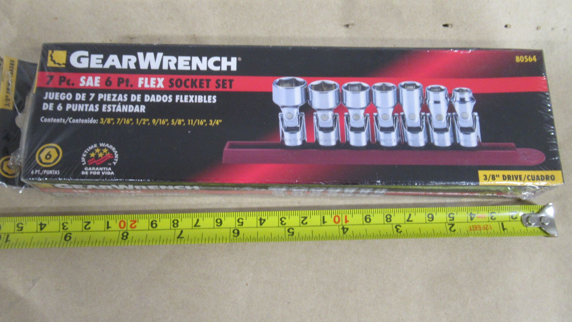 7 PC SAE 6PT FLEX SOCKET SET 3/"-3/4" GW 80564