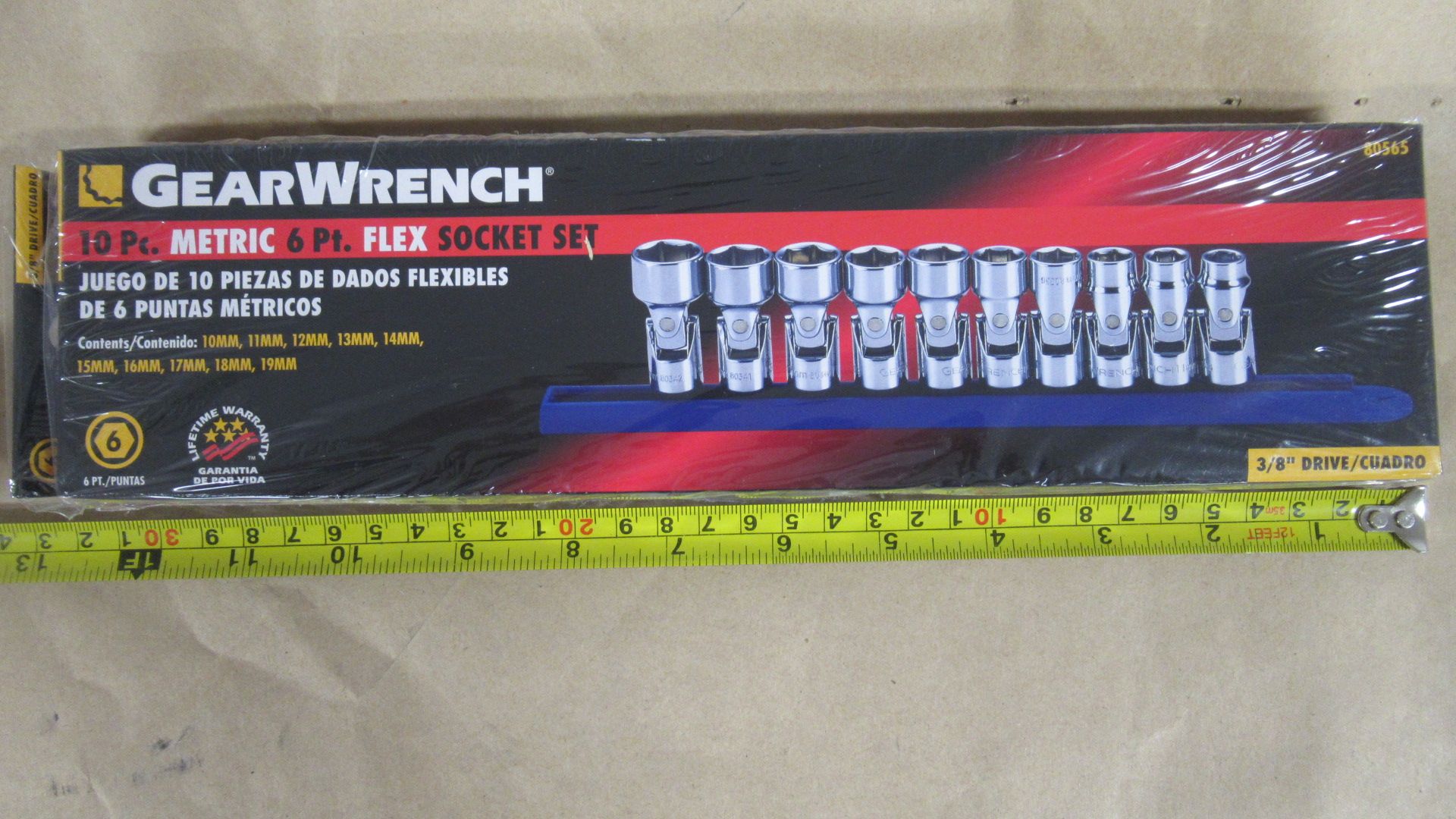 10 PC METRIC 6PT FLEX SOCKET SET 10-19mm GW 80565