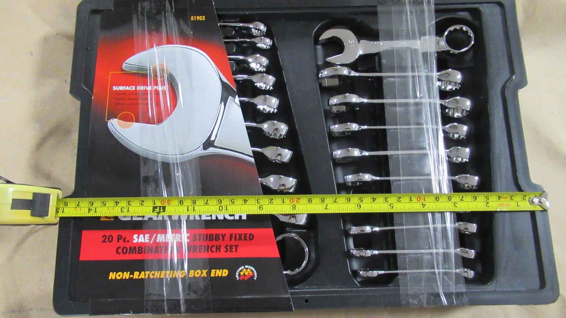 20 PC SAE/METRIC STUBBY FIXED COMBINATION WRENCH SET GW 81903