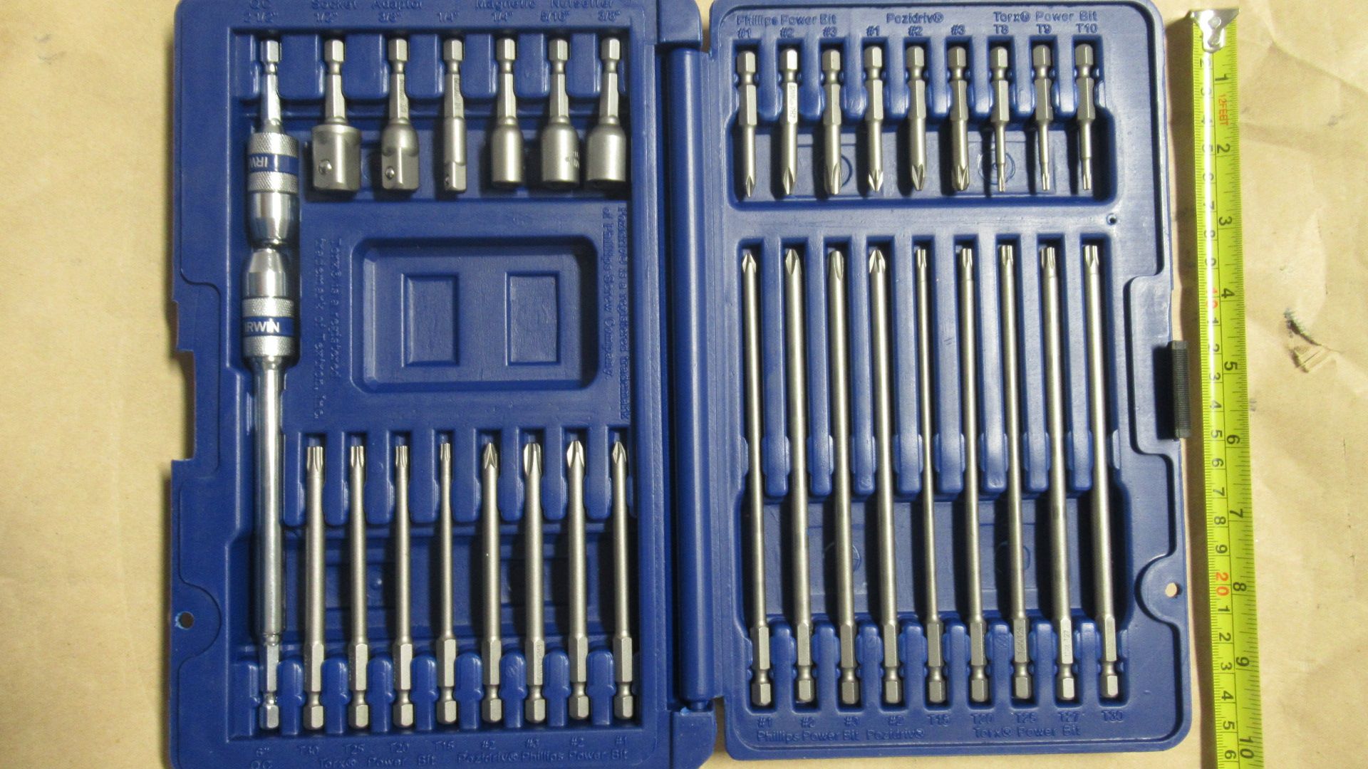 34 PC ENS DE MECHES POUR OUTIL ELEC TORX IRWIN 3057034