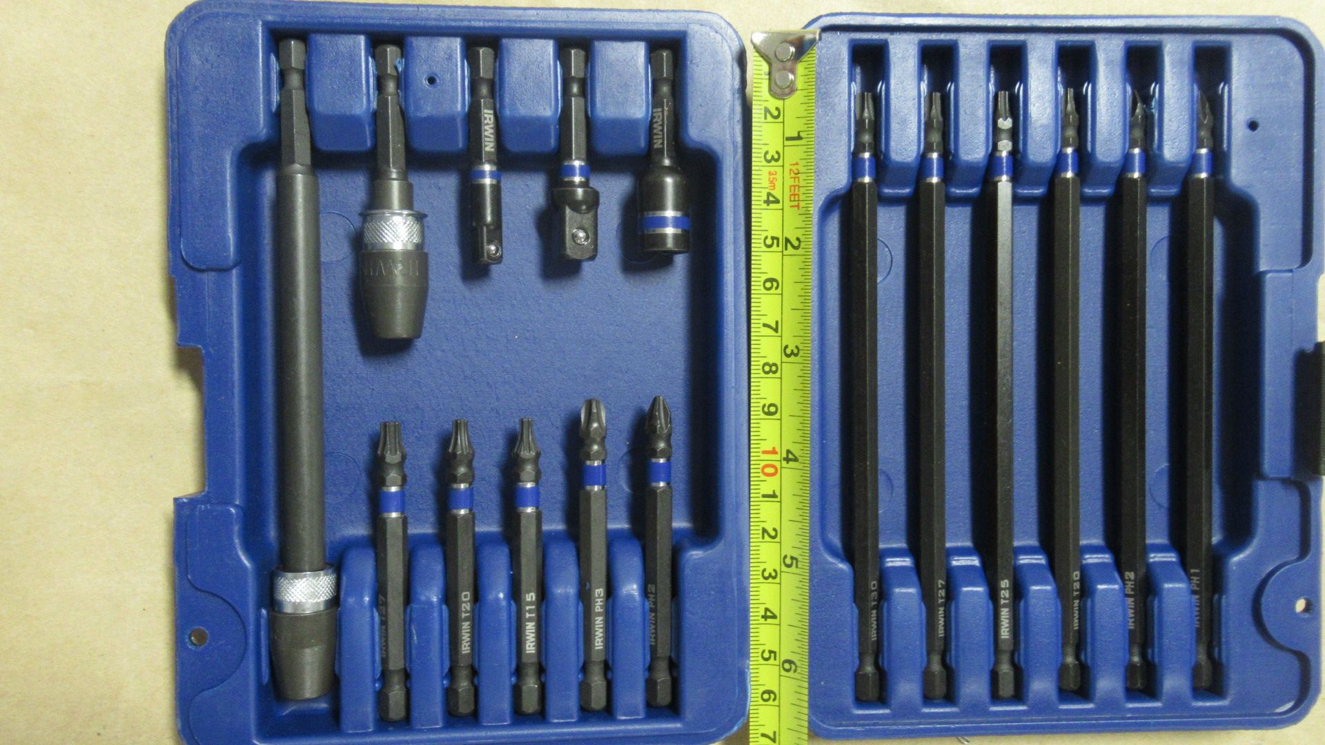 16 PC ENS D'EMBOUTS POUR TOURNEVIS A PERCUSSION IRWIN 1840320