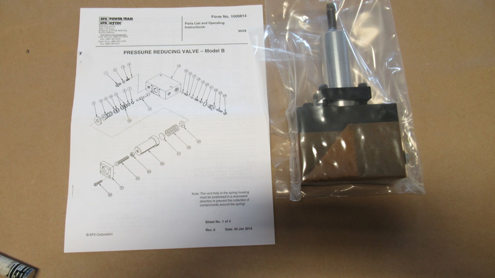 VALVE IN-LINE AUTOMATIC PRESS REDUCTION SPX 9608