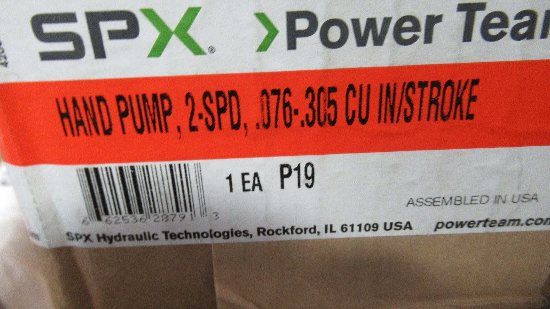 HAND PUMP 2-SPD .076-.305 CU IN/STROKE SPX P19 - Image 2 of 2