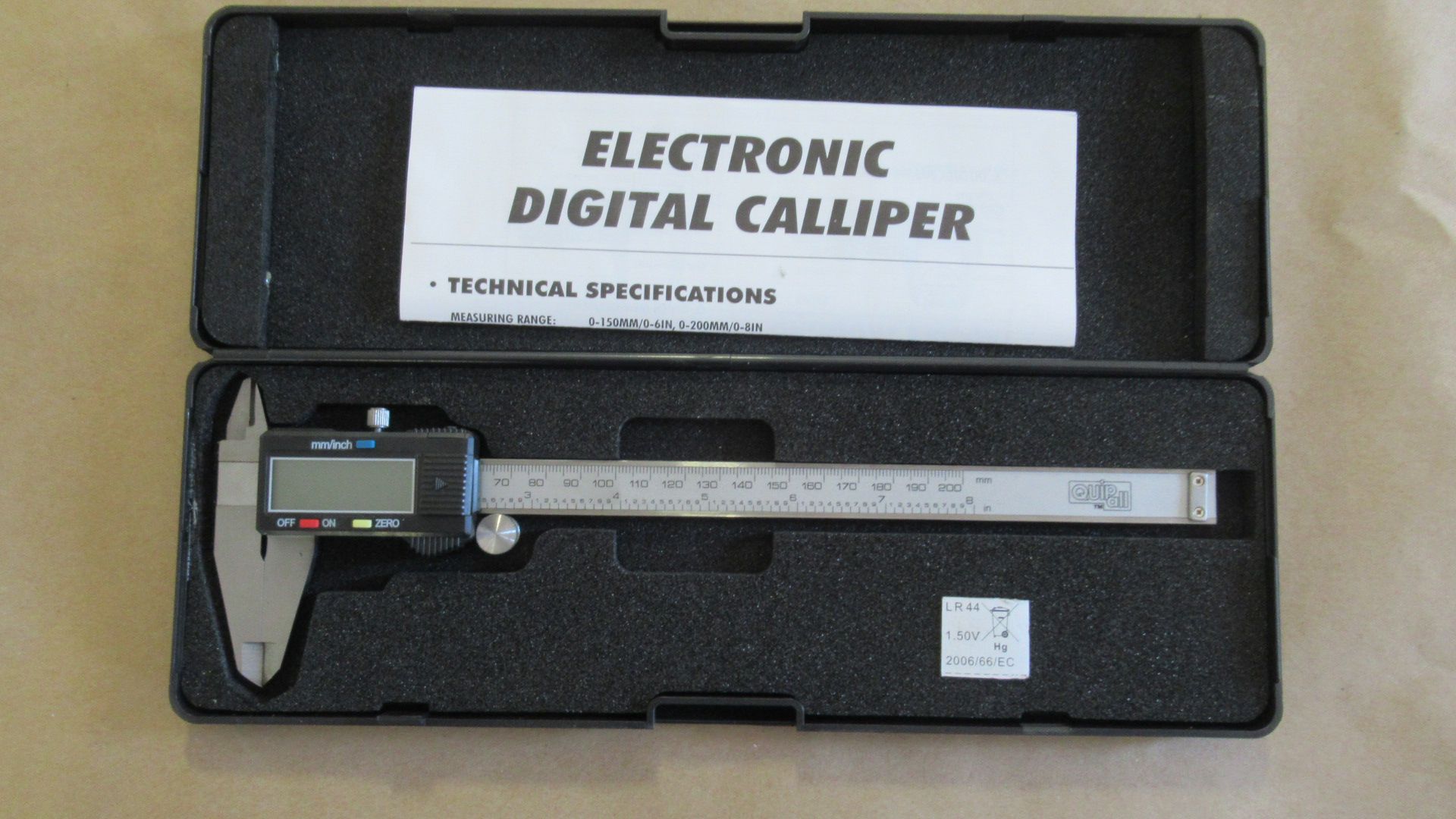 8"/203mm DIGITAL ELECTRONIC CALIPER QUIP ALL 6428