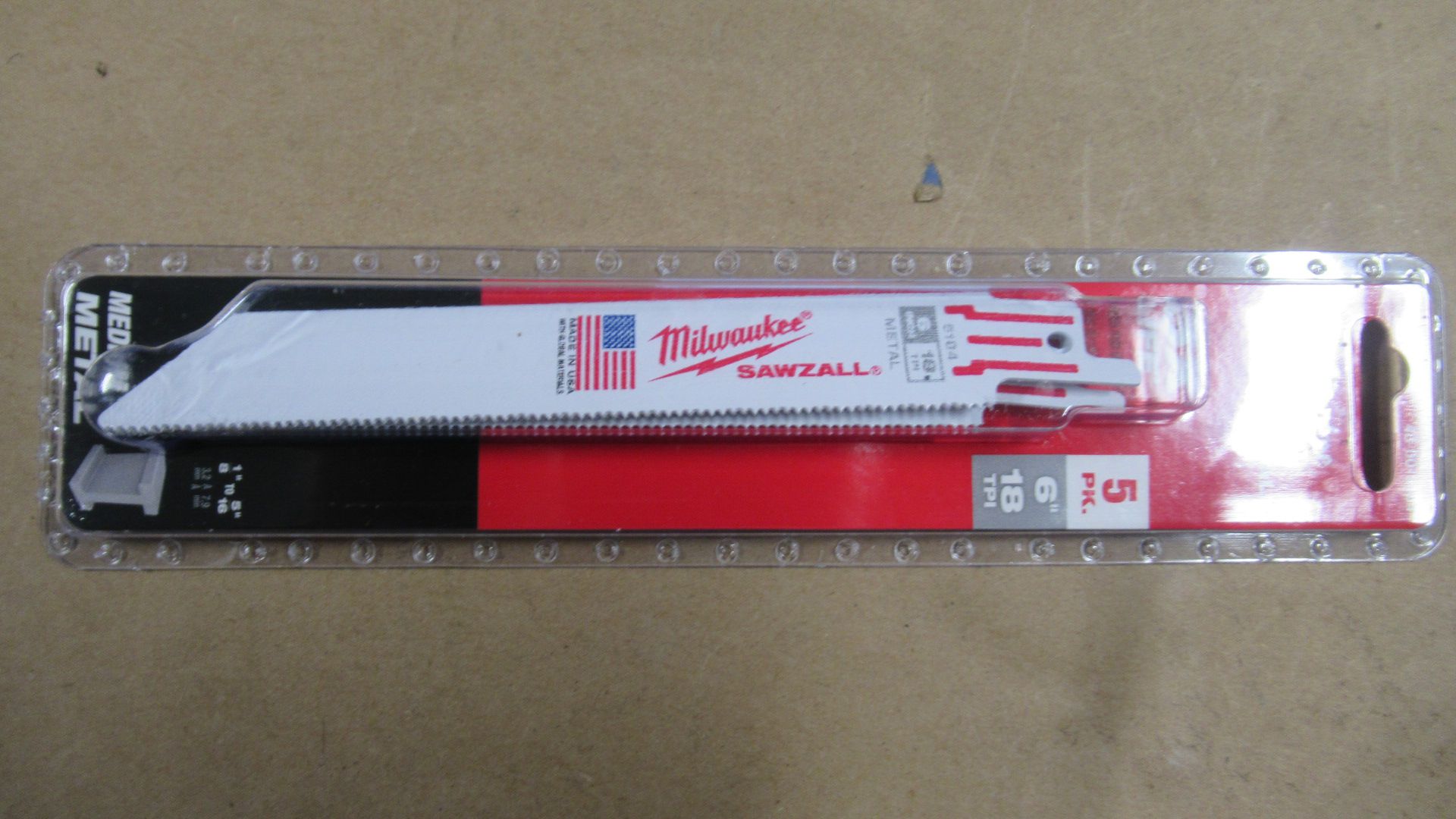 PKG DE 5 LAMES 6" 18TPI METAL MILWAUKEE 48-00-5184