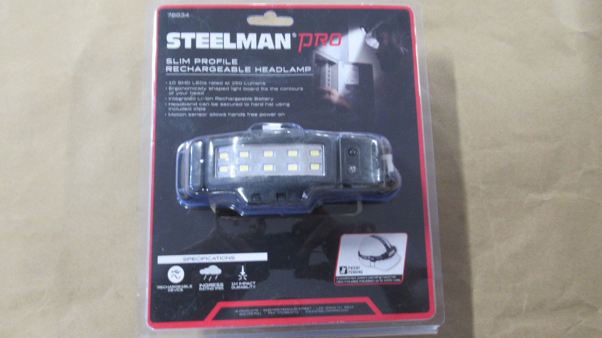 LAMPE FRONTAL 250 LUMENS STEELMAN PRO 78834