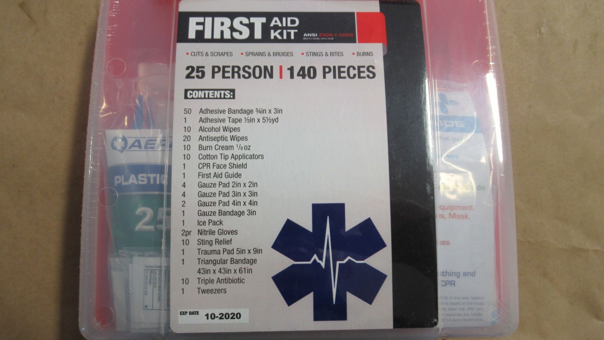 FIRST AID KIT ANSI Z308-1-2009