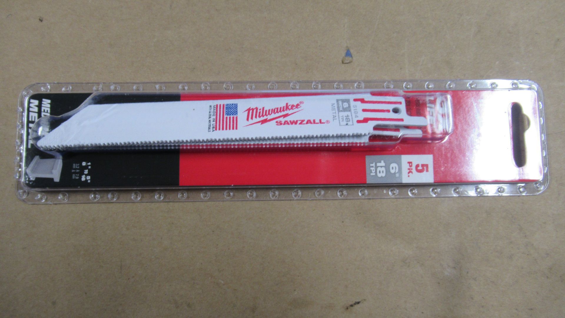 PKG DE 5 LAMES 6" 18TPI METAL MILWAUKEE 48-00-5184