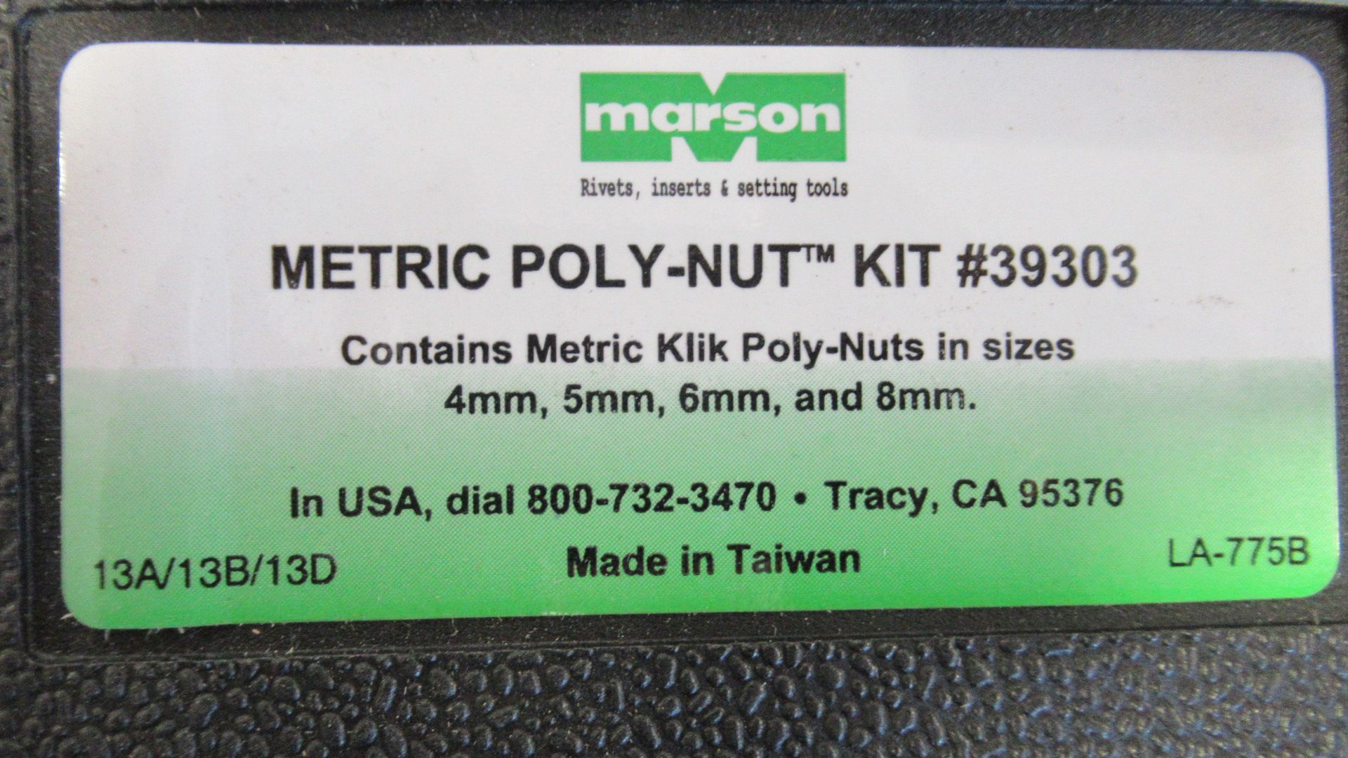 METRIC POLY-NUT KIT 4-8mm MARSON 39303 - Image 2 of 2