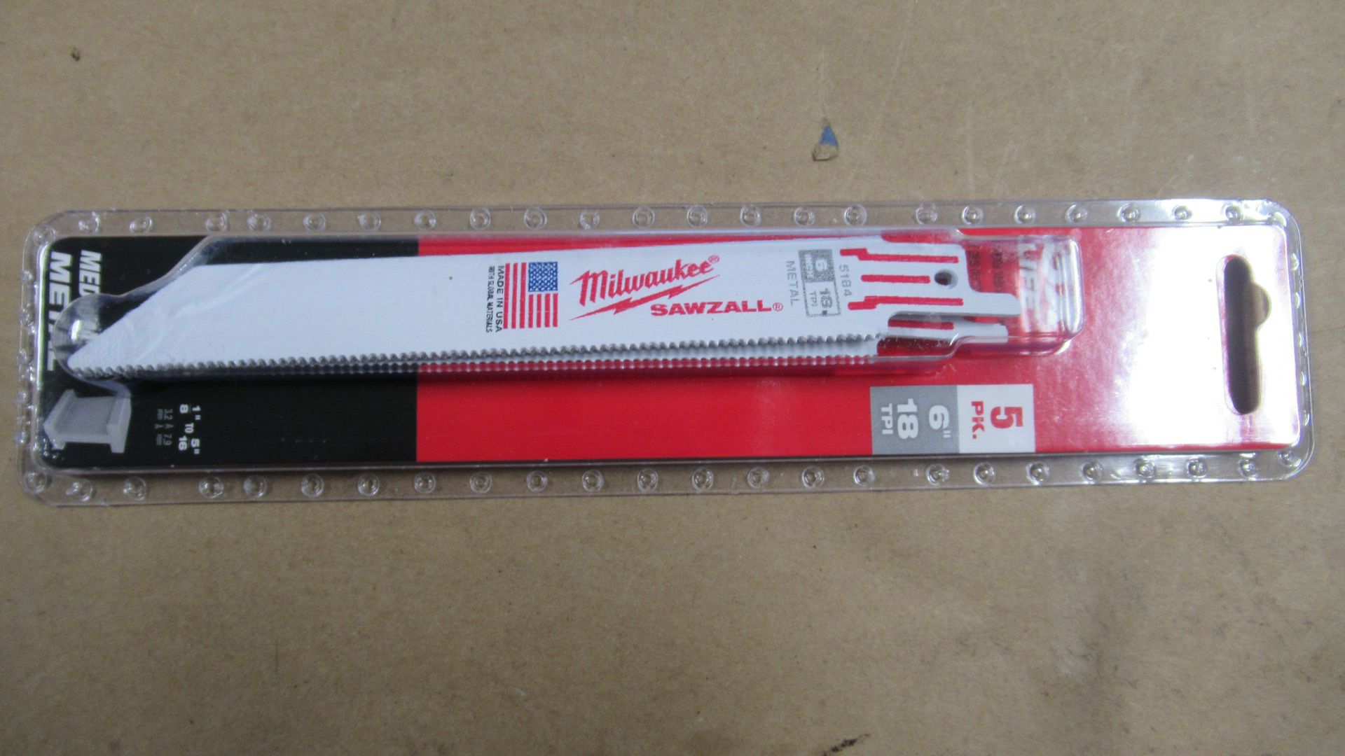 PKG DE 5 LAMES 6" 18TPI METAL MILWAUKEE 48-00-5184