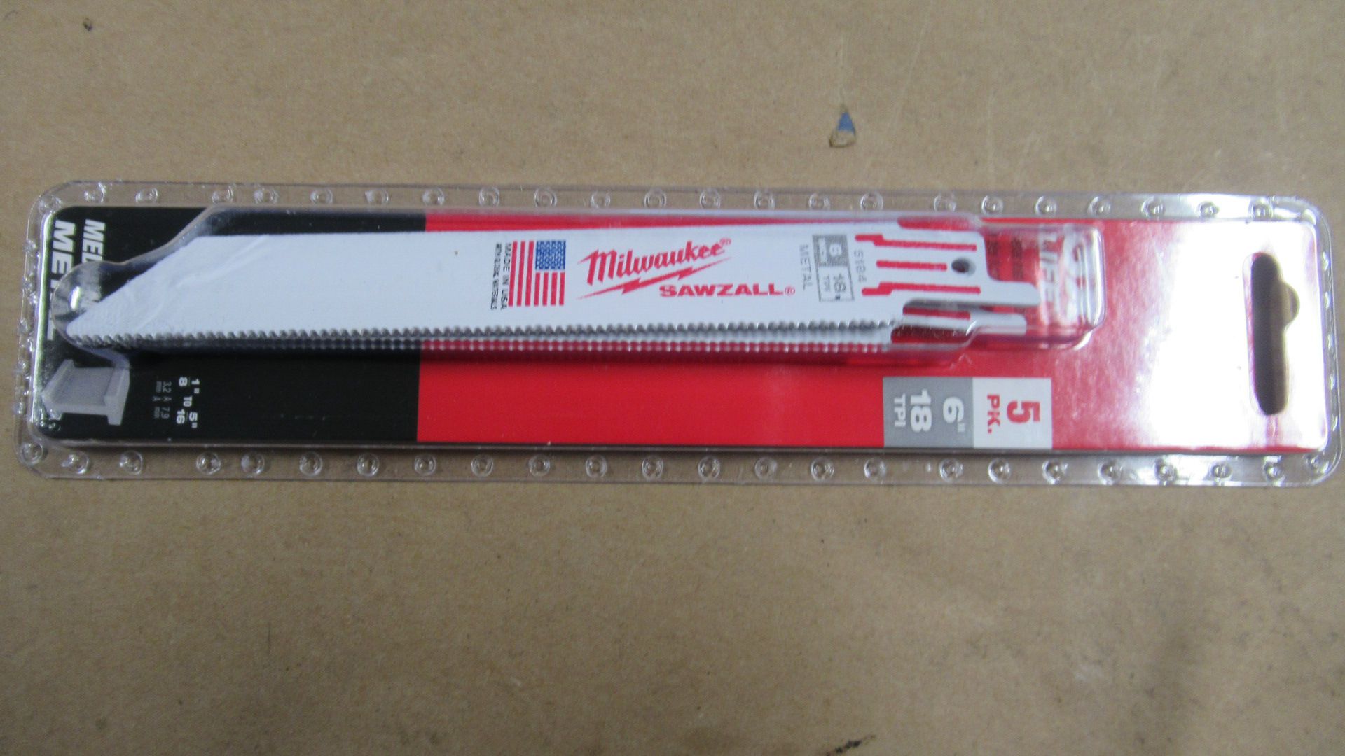 PKG DE 5 LAMES 6" 18TPI METAL MILWAUKEE 48-00-5184