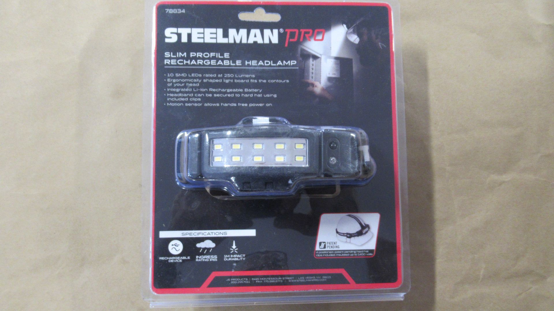 LAMPE FRONTAL 250 LUMENS STEELMAN PRO 78834