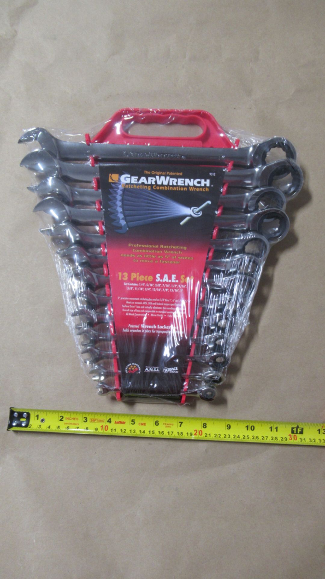 13 PCS SAE 1/4"-1" RATCHETING COMBINATION WRENCH GW 9312