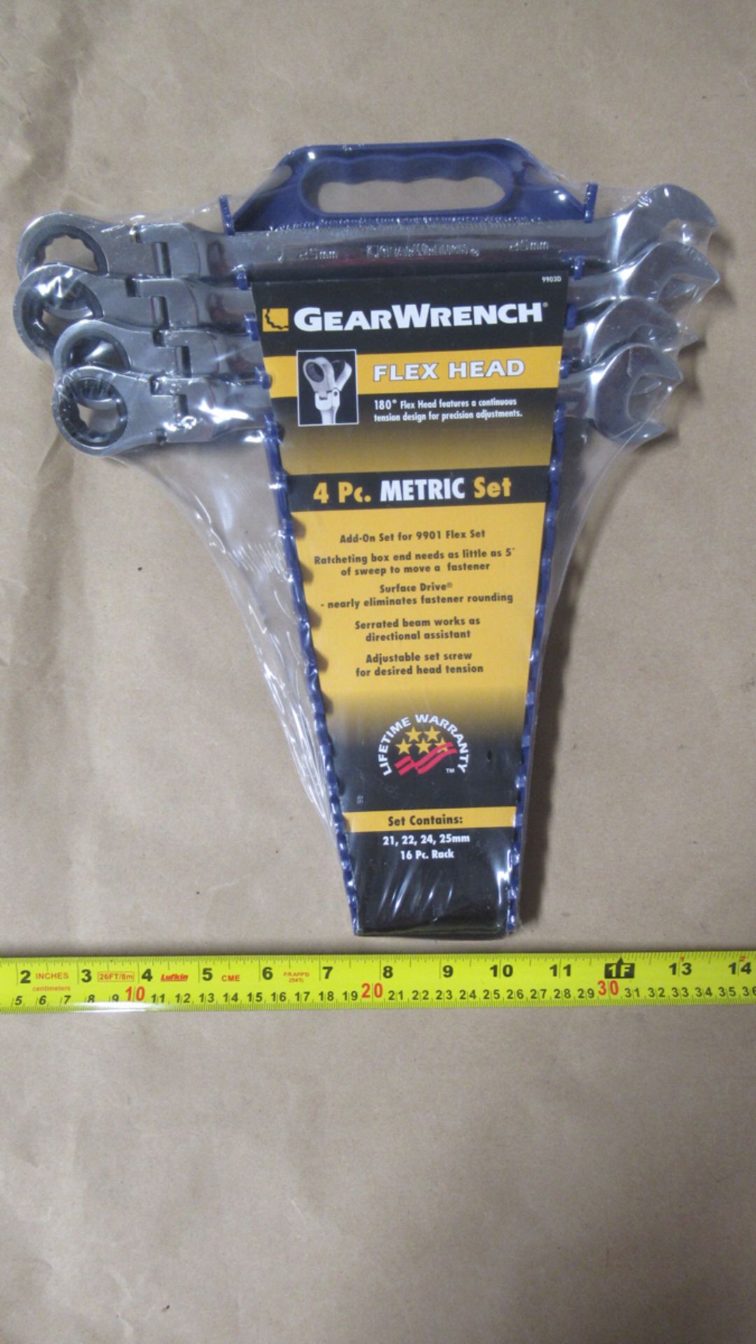 4 PC METRIC 12-25mm FLEX HEAD WRENCH SET GW 9903D