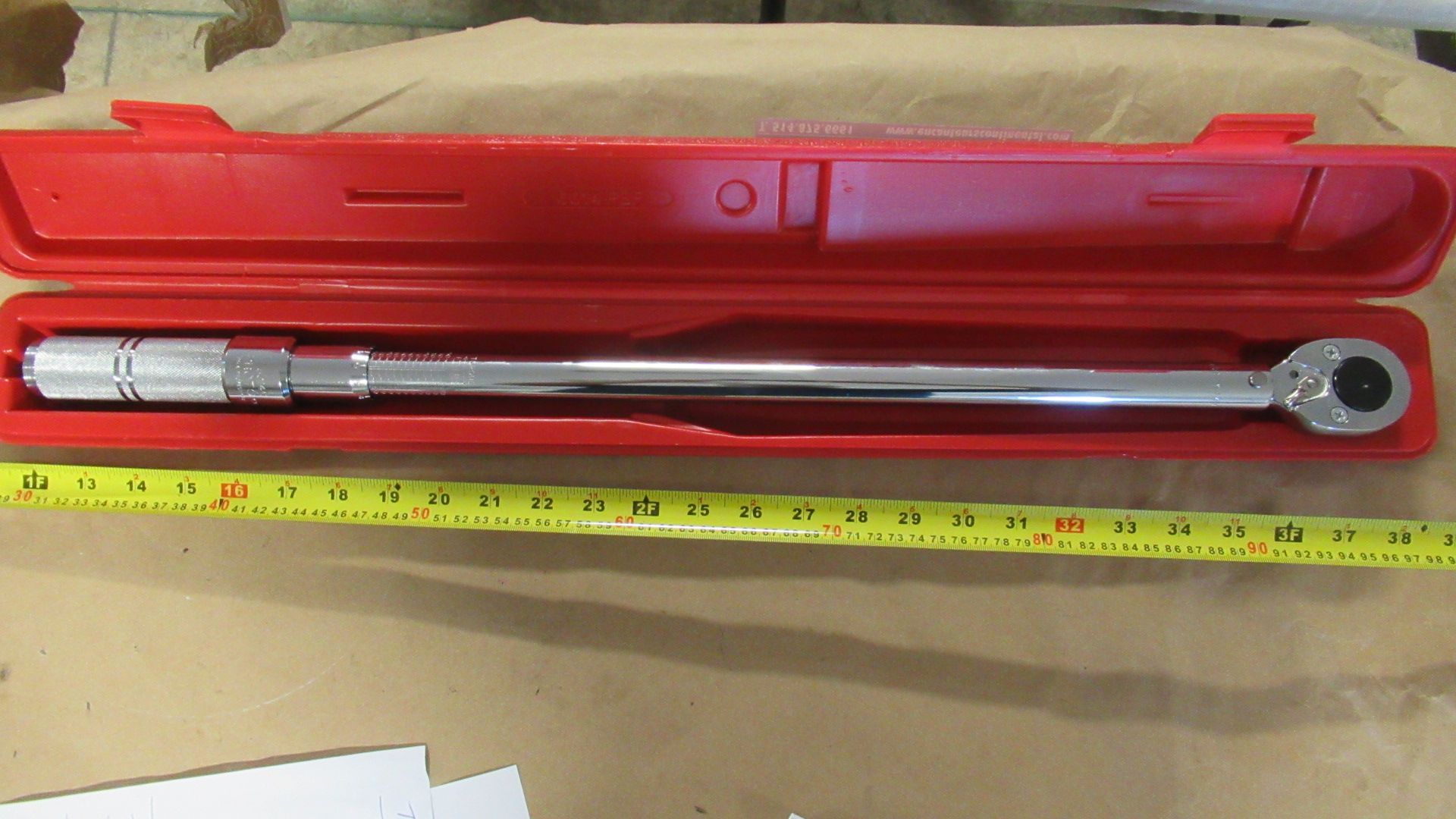 1/2" dr RATCHETING HEAD MICROMETER TORQUE WRENCH 50-250 ft-lbs PROTO J6014C