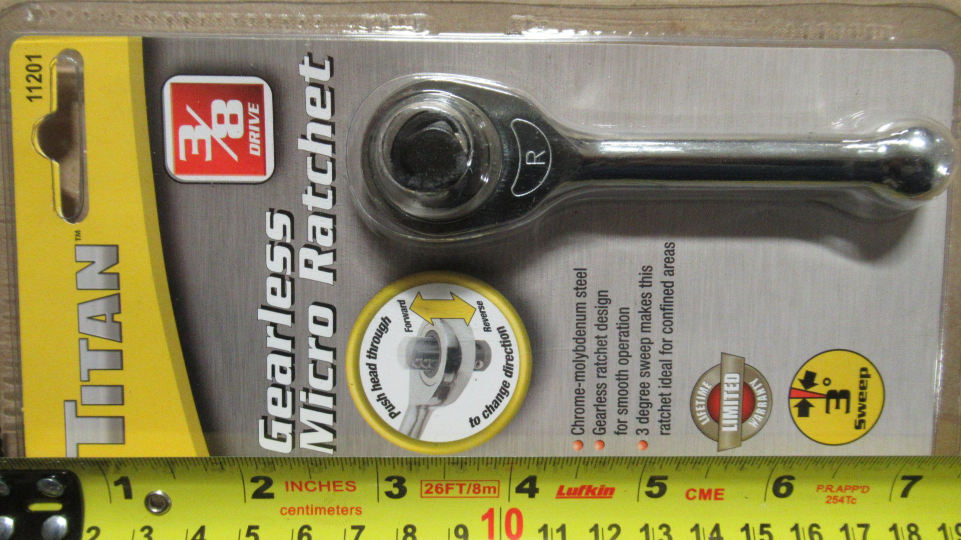 3/8" dr GEARLESS MICRO RATCHET TITAN 11201