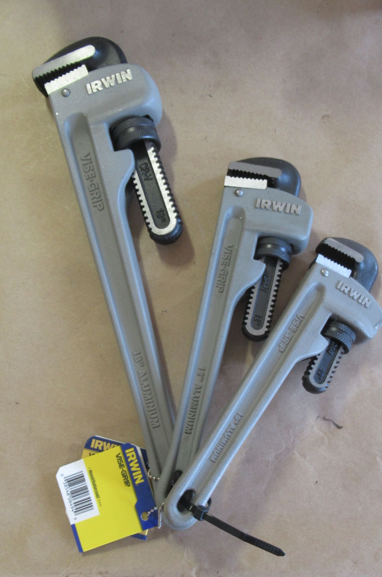 ENS DE 3 CAST ALUMINIUM PIPE WRENCH (10",12" & 18") IRWIN