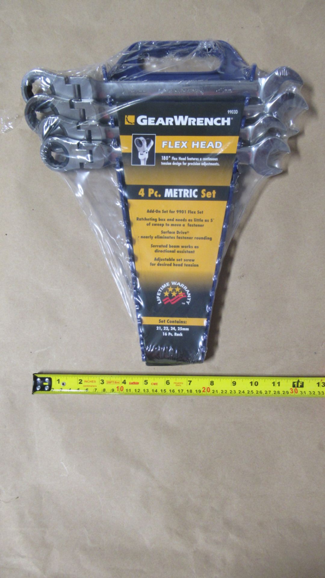 4 PC METRIC 12-25mm FLEX HEAD WRENCH SET GW 9903D