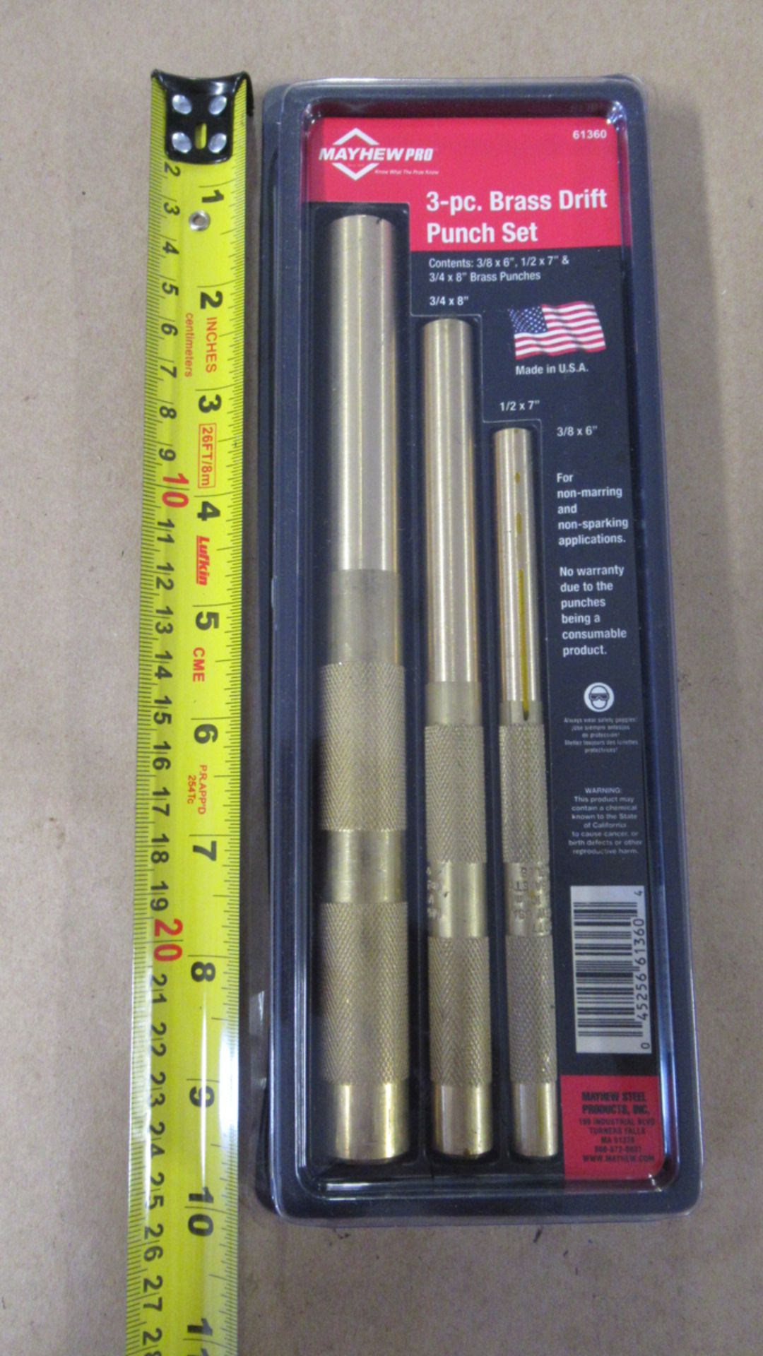 3 PC BRASS DRIFT PUNCH SET MAYHEW PRO 61360