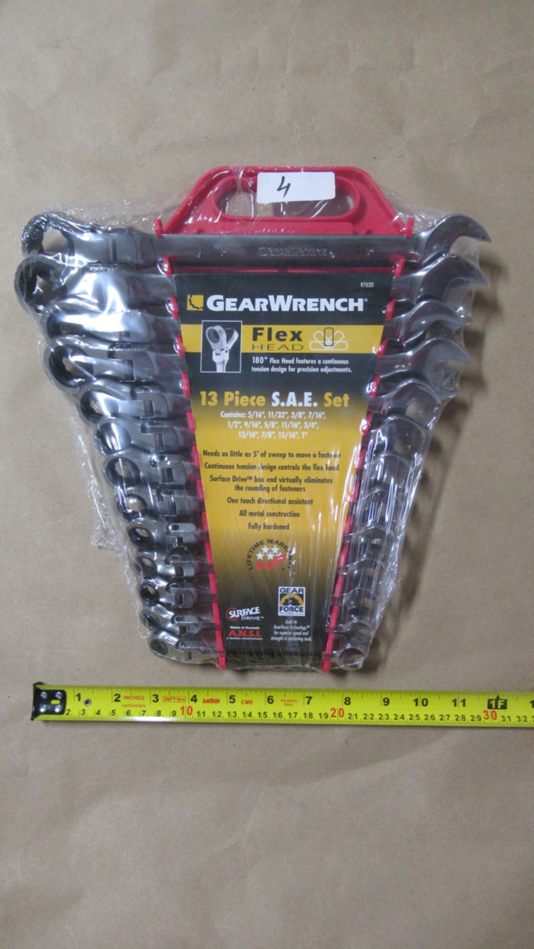 13 PC SAE 5/16"-1" FLEX HEAD WRENCH SET GW 9702D