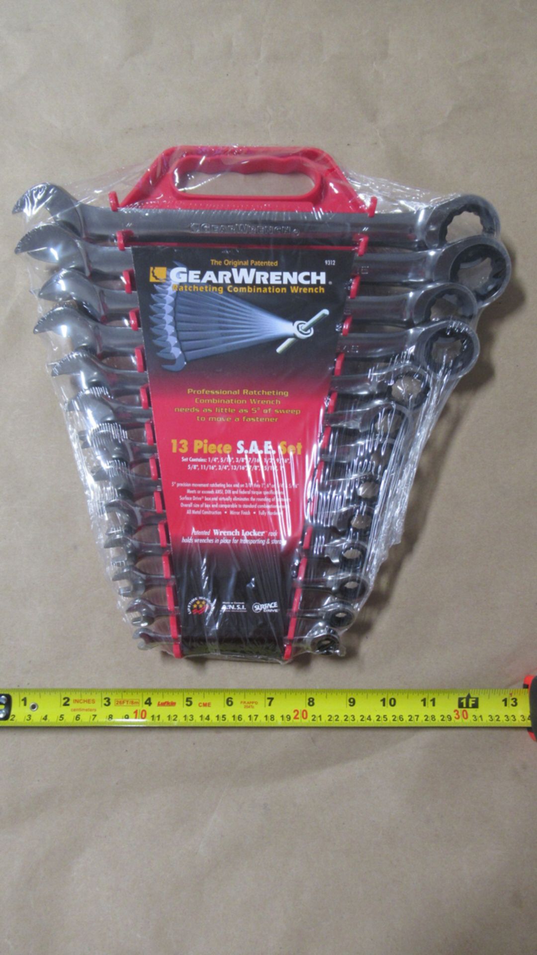 13 PCS SAE 1/4"-1" RATCHETING COMBINATION WRENCH GW 9312