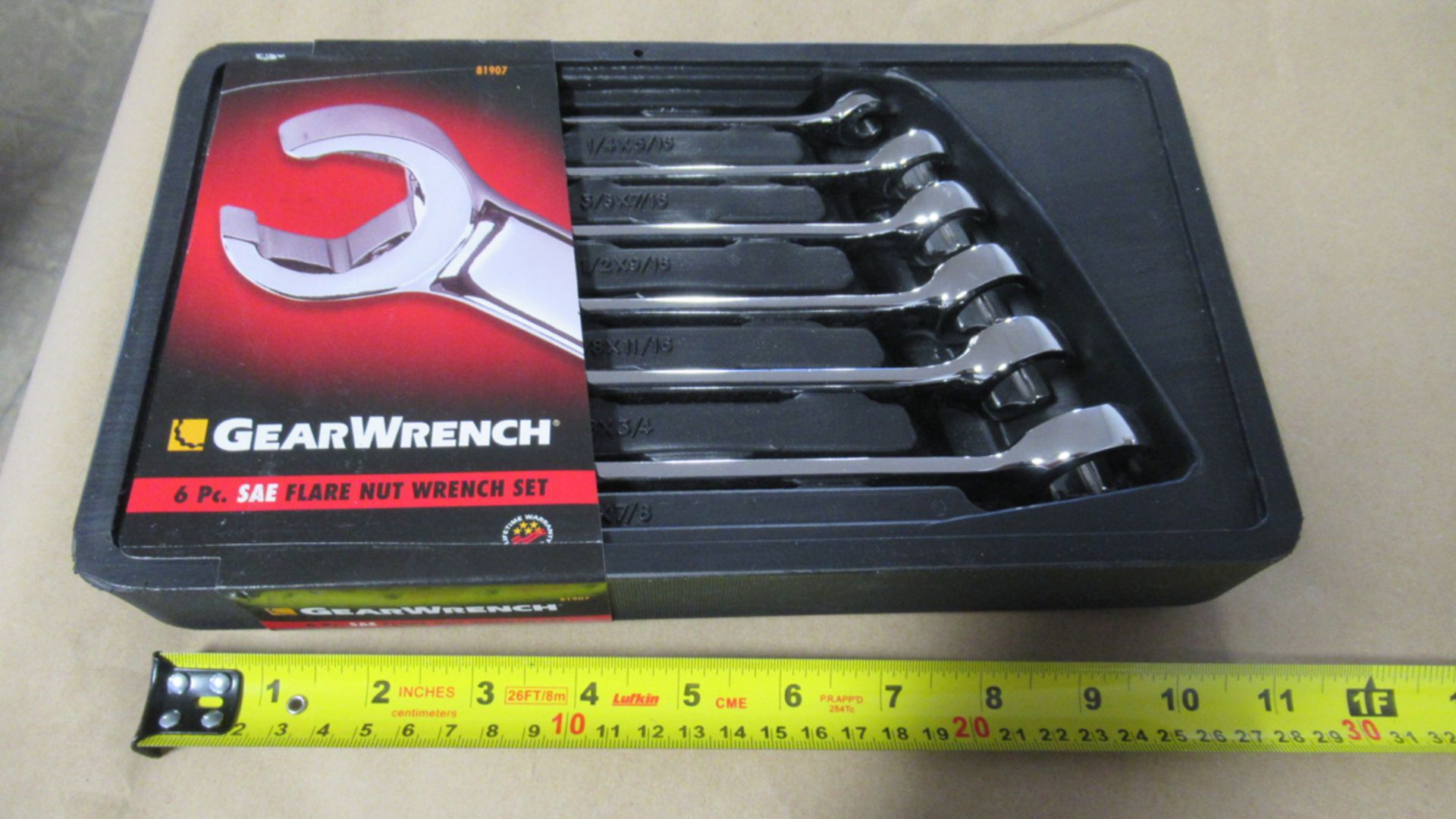 6 PC SAE FLARE NUT WRENCH SET GW 81907 - Image 2 of 3