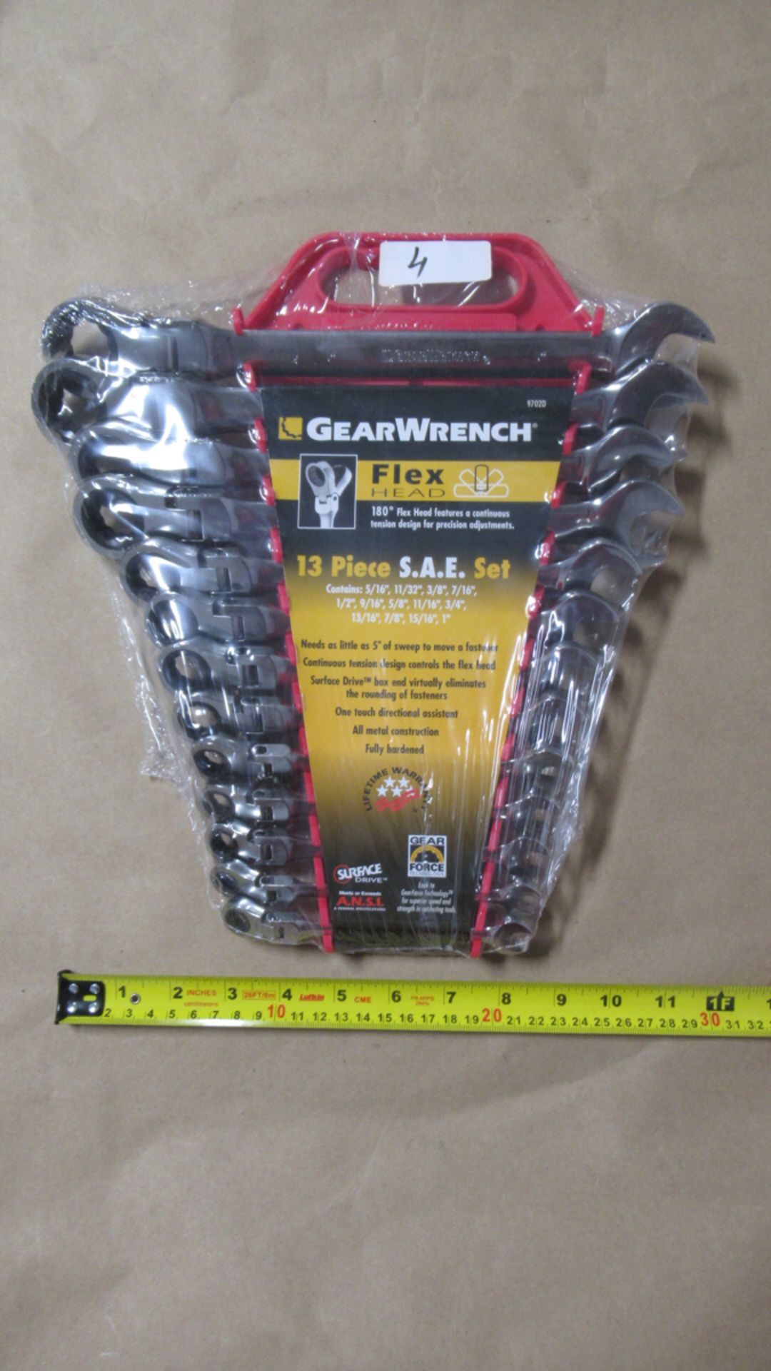 13 PC SAE 5/16"-1" FLEX HEAD WRENCH SET GW 9702D