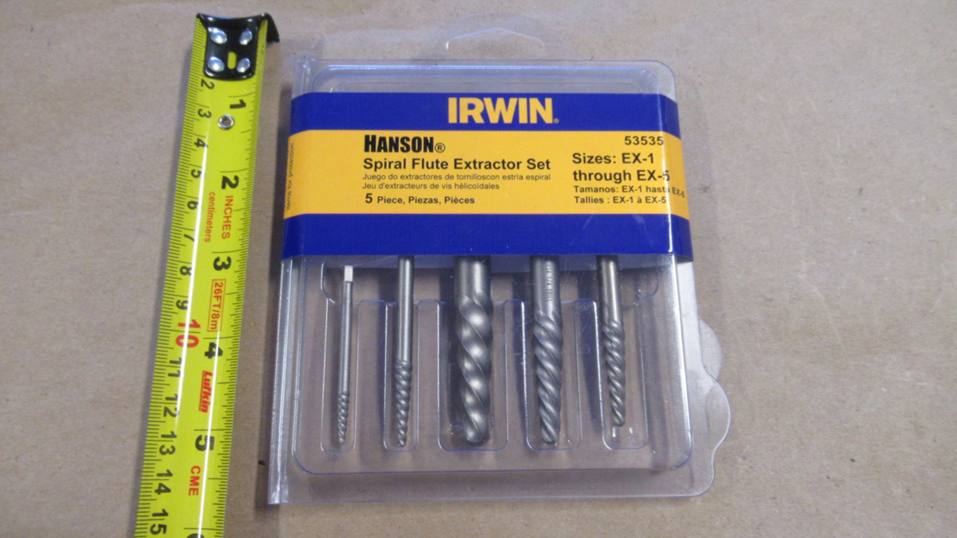 5 PC SPIRAL FLUKE EXTRACTOR SET EX-1-EX5 IRWIN 53535