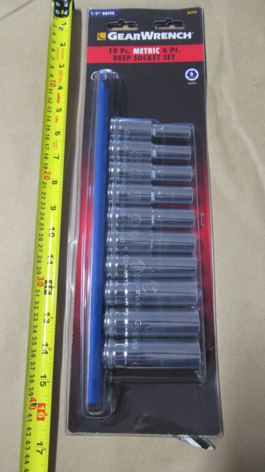 10 PC 1/2" dr. 6pt METRIC 10-19mm DEEP SOCKET SET GW 80704