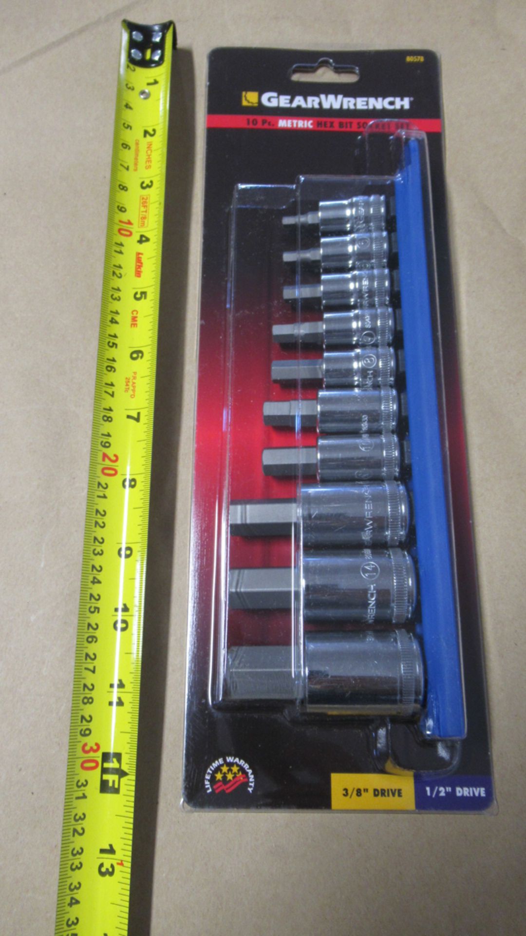 10 PC 3/8",1/2" DR. METRIC 4-17mm HEX BIT SOCKET SET GW 80578