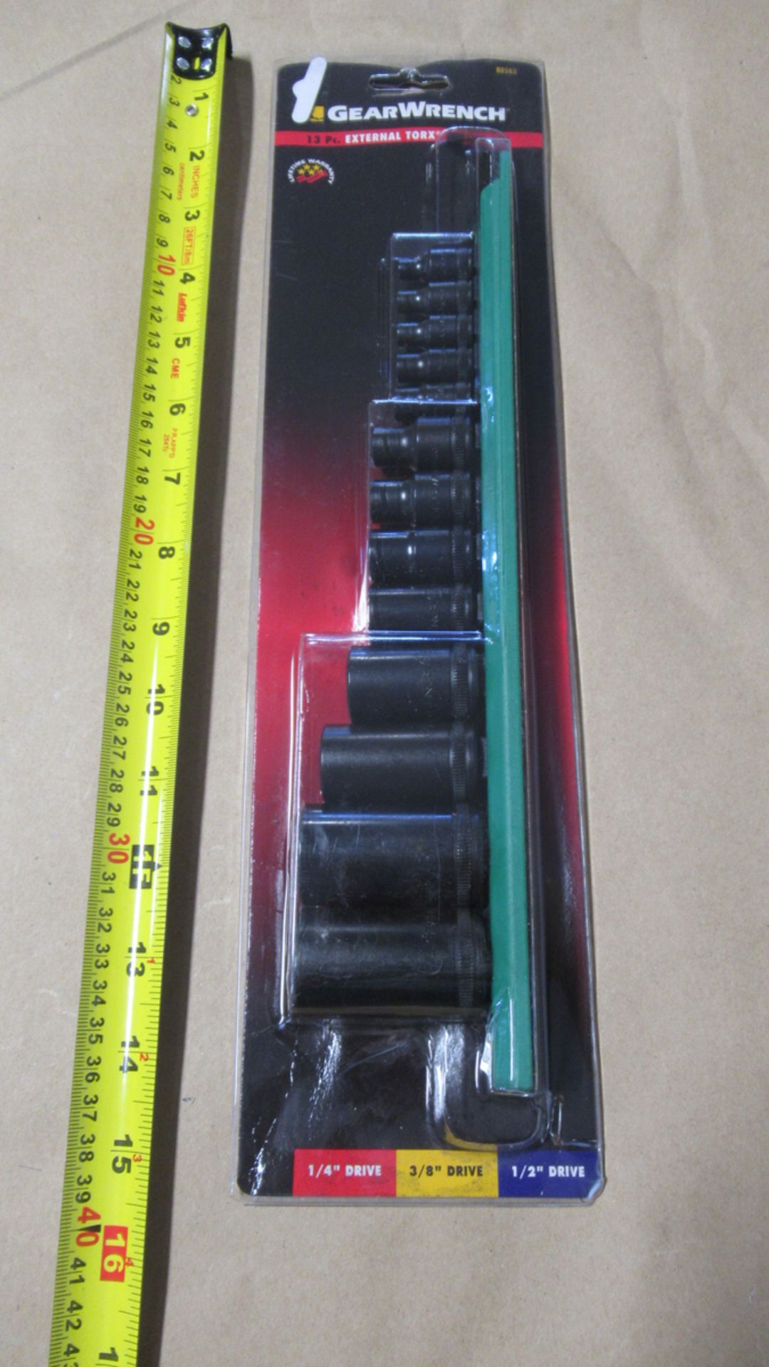 13 PC 1/4",3/8",1/2"dr. E4-E24 EXTERNAL TORX SOCKET SET GW 80583