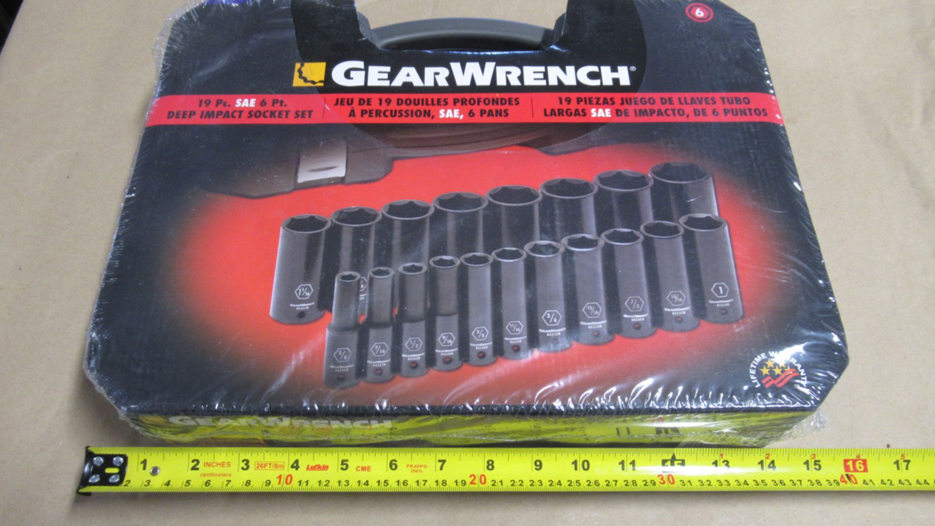 19 PC 1/2" dr 6pt SAE DEEP IMPACT SOCKET SET GW 84934N