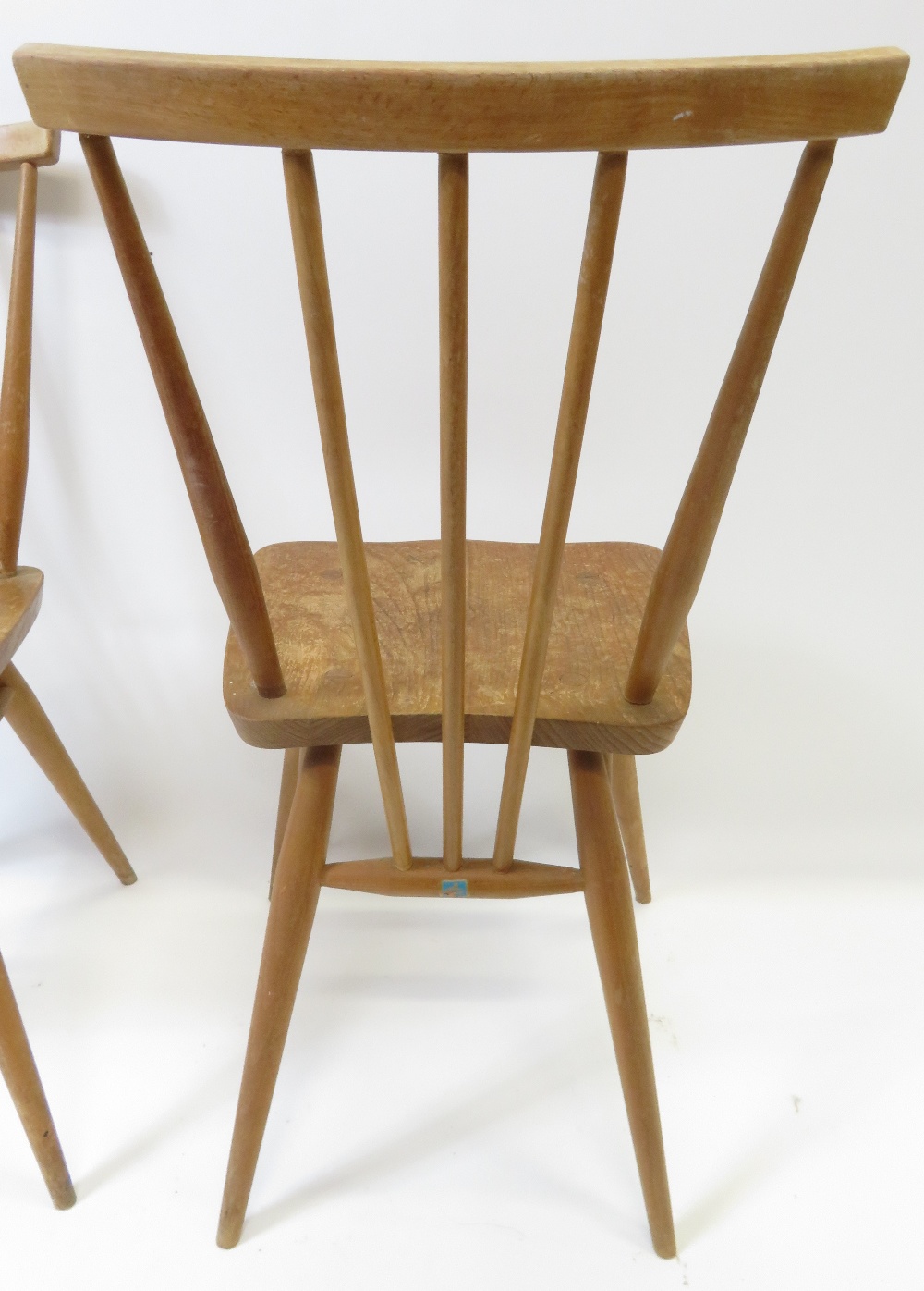 A pair of Ercol light wood stick back chairs - Image 2 of 3