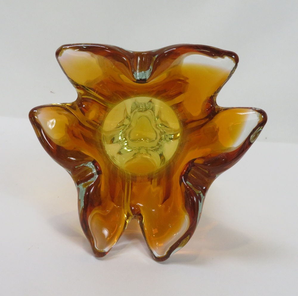 A 1970's Murano amber vase, 24cm high - Image 4 of 8