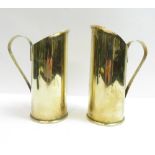 A pair of German WWI trench art mugs, 15cm high