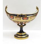 A Royal Crown Derby old Imari pattern vase on stand, raised on stepped pedestal base
