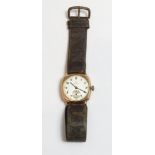 Record, a gentleman's 9 carat gold mechanical wrist watch, London 1947, the silver coloured signed