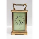 A 20th century carriage clock, retailed by Saquia & Lawrence