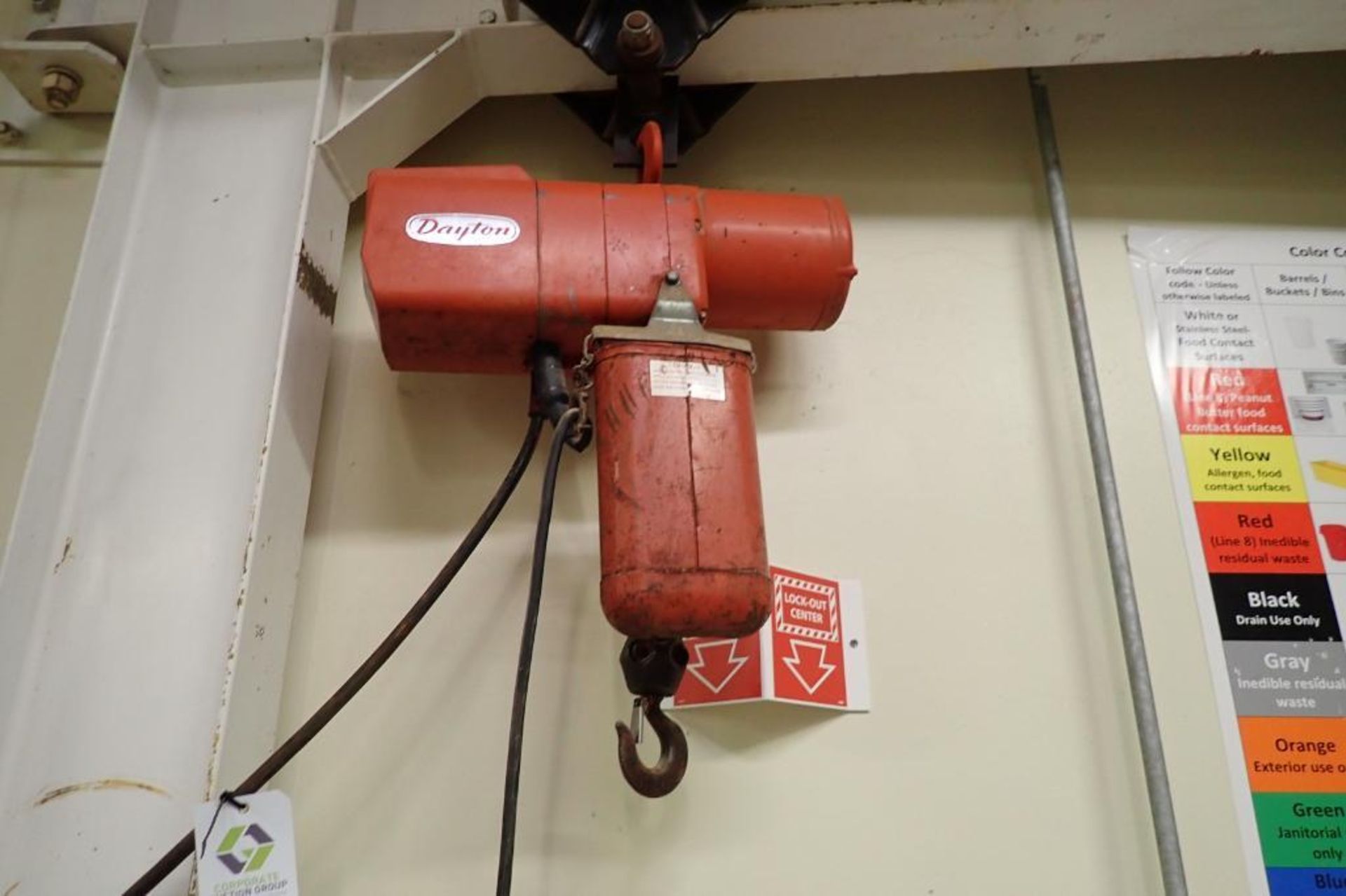 Gorbel 13 ft. wall mount crane, 2,000 lb. capacity with Dayton electric chain hoist.. **Rigging Fee: - Image 3 of 5