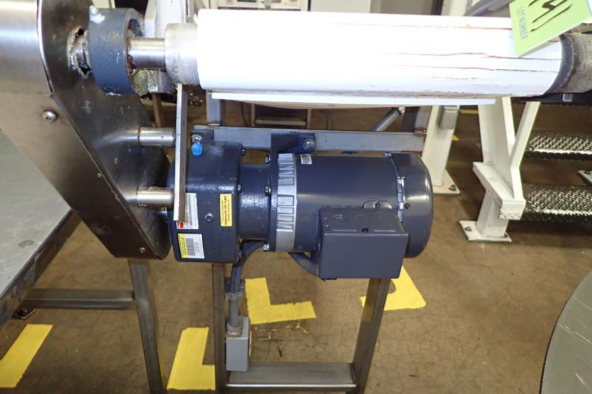 SS Incline rubber belt conveyor, cleated, 120 in. long x 12 in. wide, 48 in discharge. **Rigging Fee - Image 3 of 7