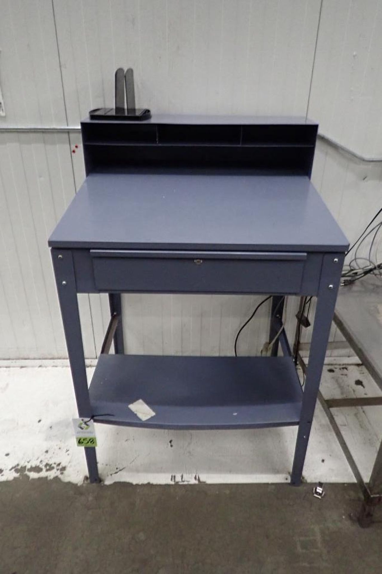 Win-Holt mild steel shipping desk, 35 in. wide, no wheels. **Rigging Fee: $50**