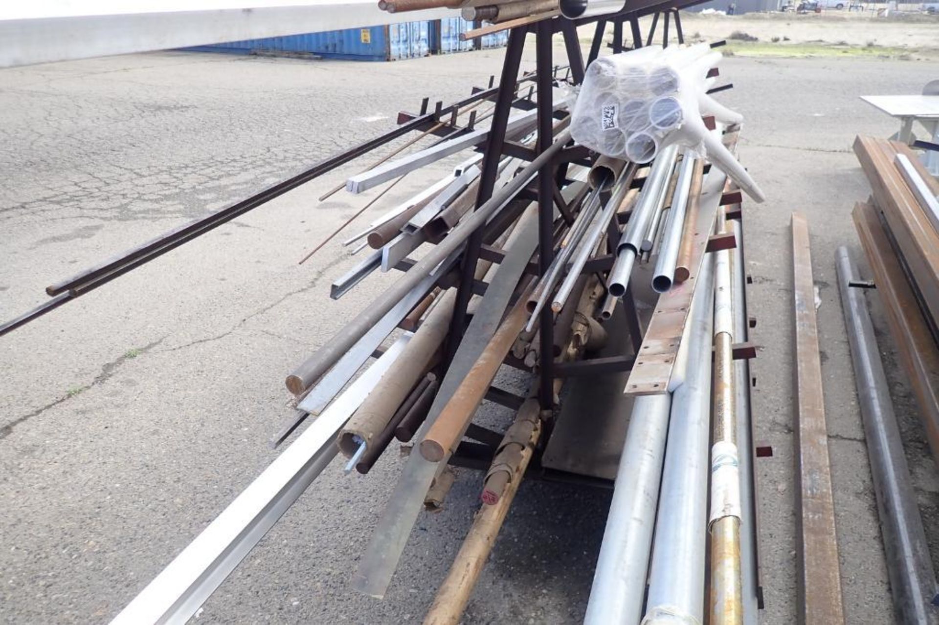 (2) A-frame racks with mild steel and stainless steel inventory. **Rigging Fee: $400** - Image 13 of 16