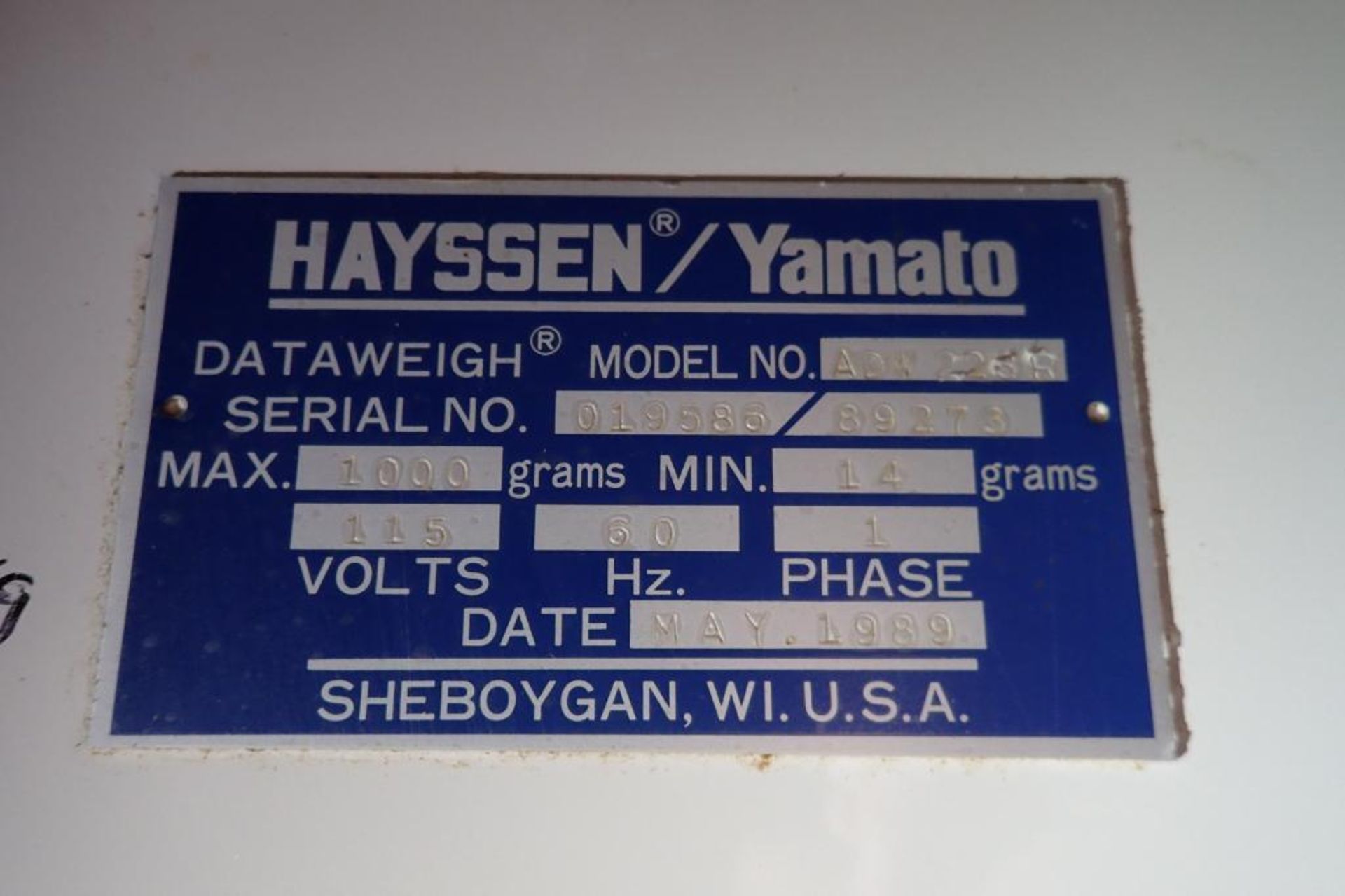 1989 Yamato 12-head scale, Model ADW 223R, SN: 019586 89273, 14 - 1000 gram capacity. **Rigging Fee: - Image 8 of 8