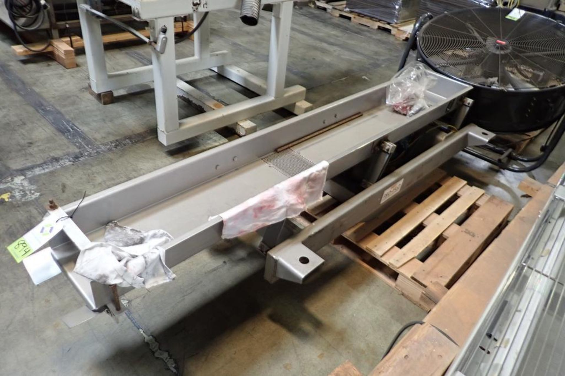 Key vibratory conveyor, 92 in. long x 12 in. wide x 6 in. deep, no frame. **Rigging Fee: $100** - Image 2 of 8