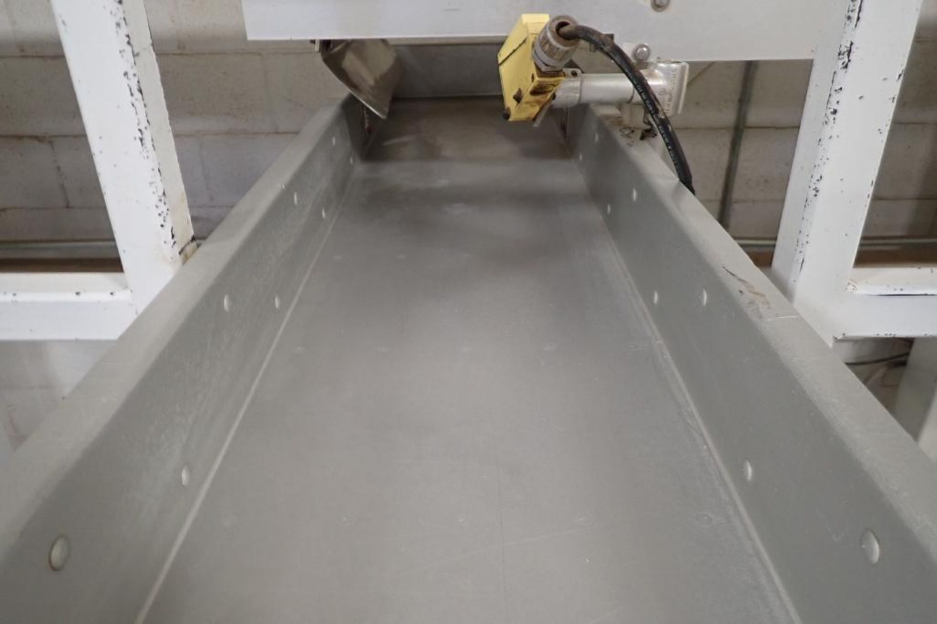SS vibratory conveyor, 9 ft. long x 12 in. wide x 4 in. deep. **Rigging Fee: $250** - Image 3 of 8