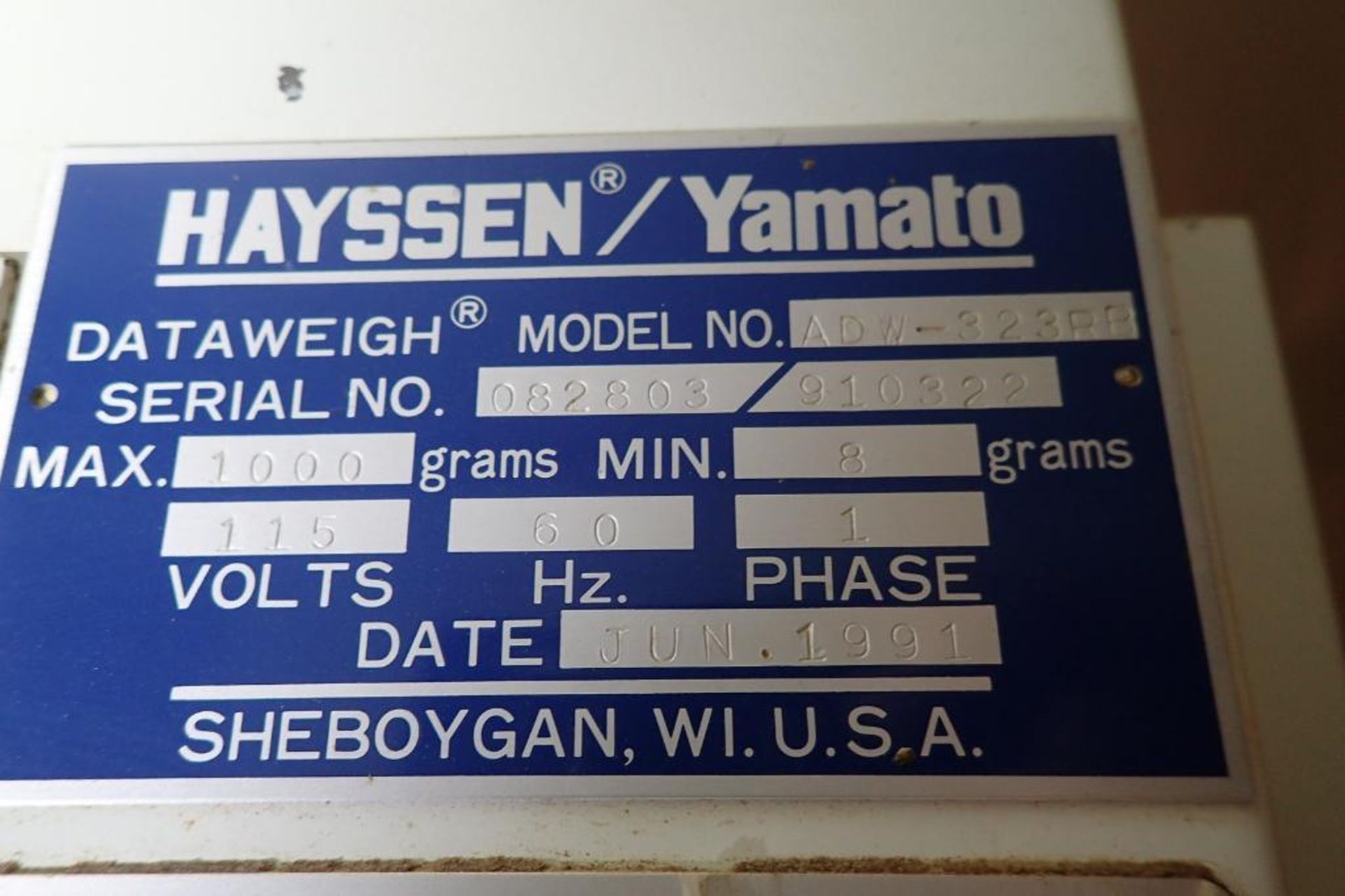 1991 Yamato 14-head scale, Model ADW-323RB, SN: 082803/910322, 8 - 1000 gram capacity. **Rigging Fee - Image 11 of 11