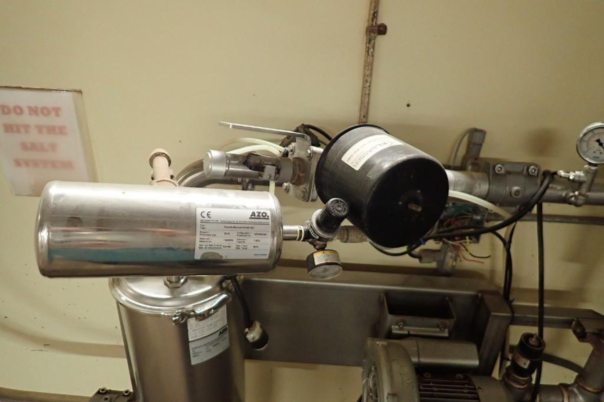 Azo salt brine pump, with SS filter and mild steel control panel. **Rigging Fee: $150** - Image 6 of 11