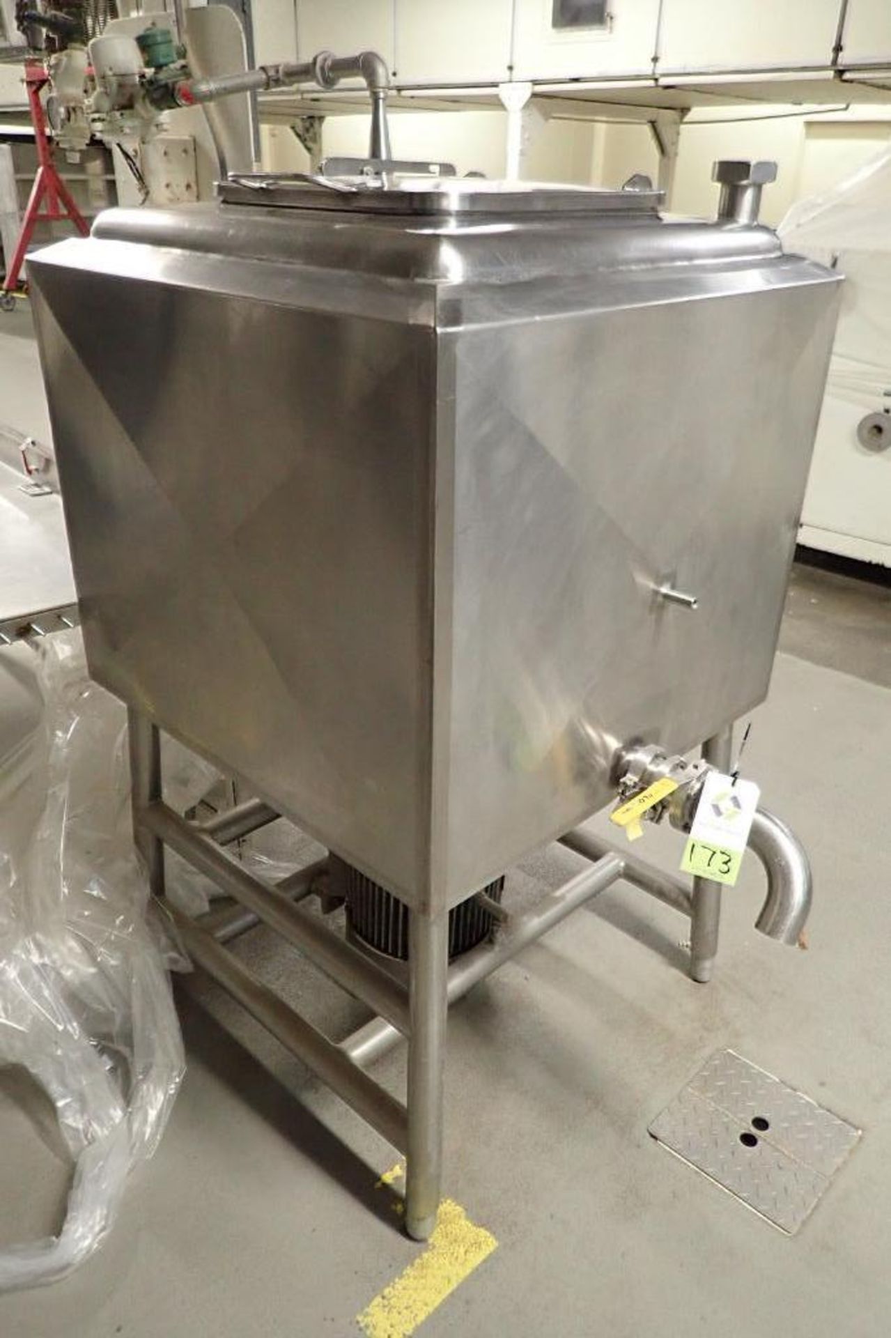 Norman Machine SS liquiverter, Model DS-100, SN: 636, square 100 gal. tank, jacketed, 15 HP direct d - Image 2 of 8