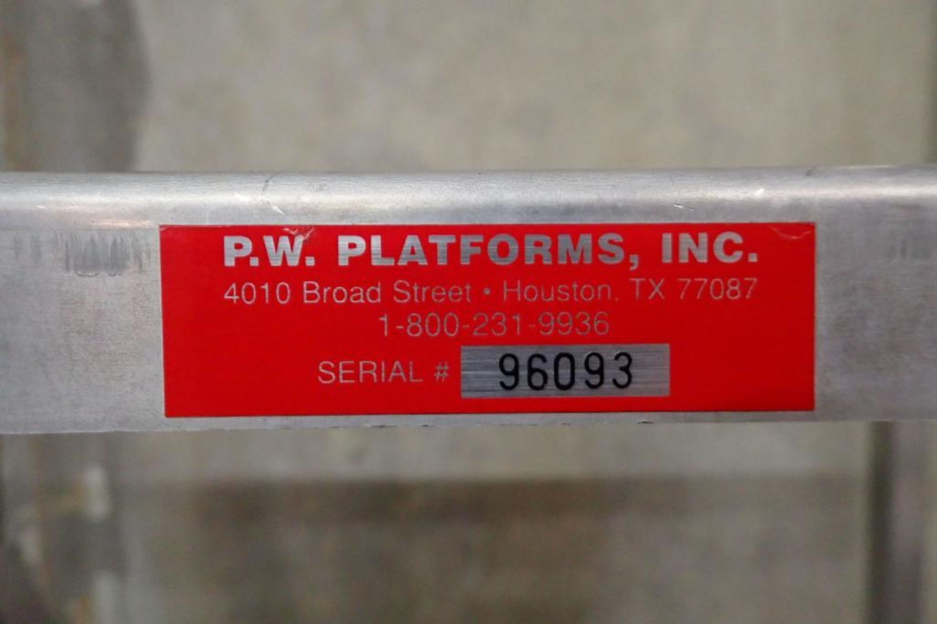 PW Platforms 7-step aluminum rolling warehouse ladder. **Rigging Fee: $25** - Image 4 of 4